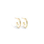 pave and enamel white earrings