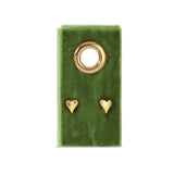 Heart earrings on velvet tag