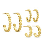 Set 3 gold hoops