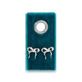 Silver stud bows on velvet hang tag