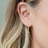 Pave Huggies w/delicate dangle cross earrings