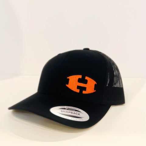 Black w/black Hat Orange H on left side