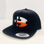 H Flag on Black flat bill hat