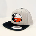 H Flag on Gray w/black flat bill hat