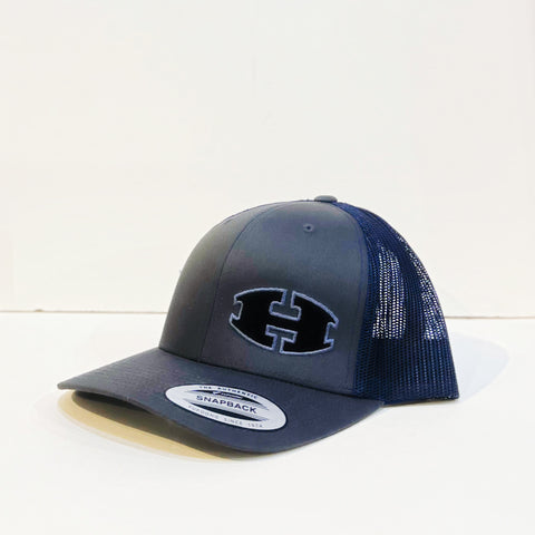 charcoal/navy blk H hat