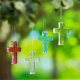Glass Outdoor Hanging Crosses