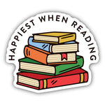 Happiest When Reading Sticker