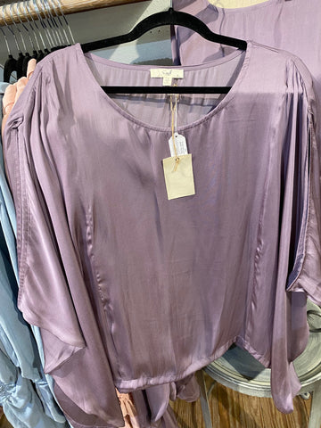 Purple satin top 2XL