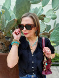Dangle turquoise dot earrings