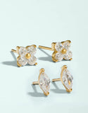 Sparkly Clover Stud earring set