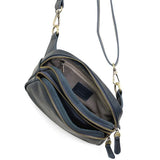 Navy Kylie double zip sling belt bag