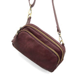 Aubergine kylie Double zip sling/belt bag