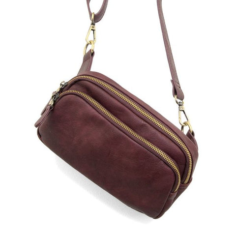 Aubergine kylie Double zip sling/belt bag