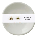 Mistletoe kiss earrings and trinket tray