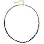 navy stone/glass crystal necklace