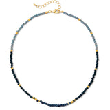 navy stone/glass crystal necklace