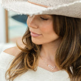 Gold pave boot necklace