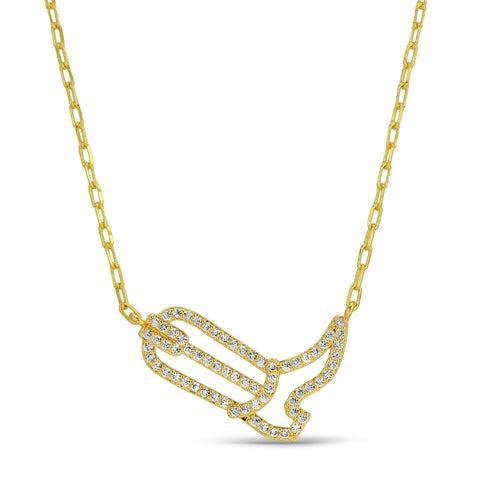 Gold pave boot necklace