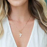 Front Toggle Cross Pendant Necklace
