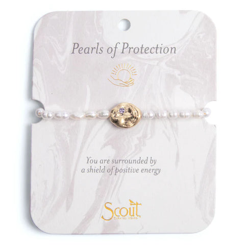 Pearls of protection gold braceelt