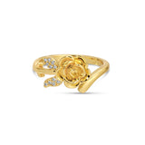 Rose w/cubic zirconia petal ring