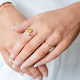 Rose w/cubic zirconia petal ring