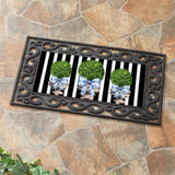 Topiary with bow sassafras switch mat