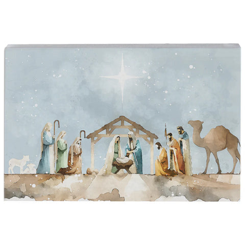 Watercolor Nativity Scene