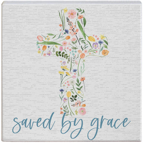 Saved by grace cross sign