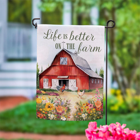 Petal & Plow Barn Suede Garden Flag