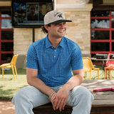 Performance Polo -Texas Blue and White