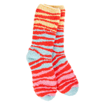 Orange multi zebra sock