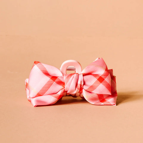 Festive Plaid Mini Bow Clip