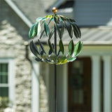Blue/Green Leaves Metal wind spinner 74" (Pickup Only)