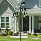 Blue/Green Leaves Metal wind spinner 74" (Pickup Only)