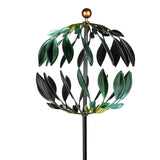Blue/Green Leaves Metal wind spinner 74" (Pickup Only)