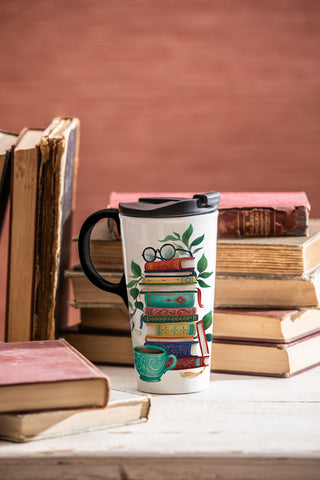 Books on Books Travel Cup