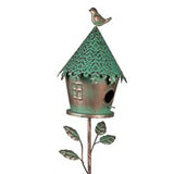 36" green patina birdhouse asst