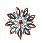 Copper and verdigris leaves wind spinner