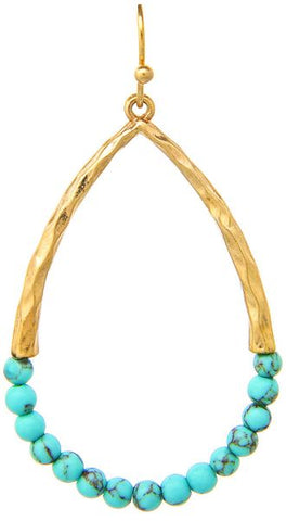 Turquoise bead drop earring