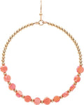 Coral disk bead circle earring