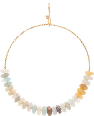 Gold Amazonite Beaded Circle Earring