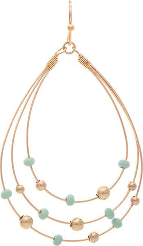 Green Bead Triple Teardrop