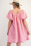 Pink drink bubble sleeve dress