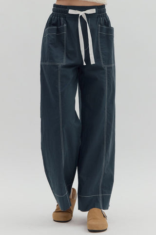 Navy drawstring pants