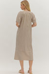 Brown and White Stripe Dress