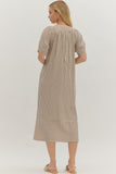 Brown and White Stripe Dress
