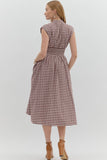 Gingham Brown Dress