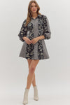 Black mixed fabric dress