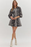 Black mixed fabric dress
